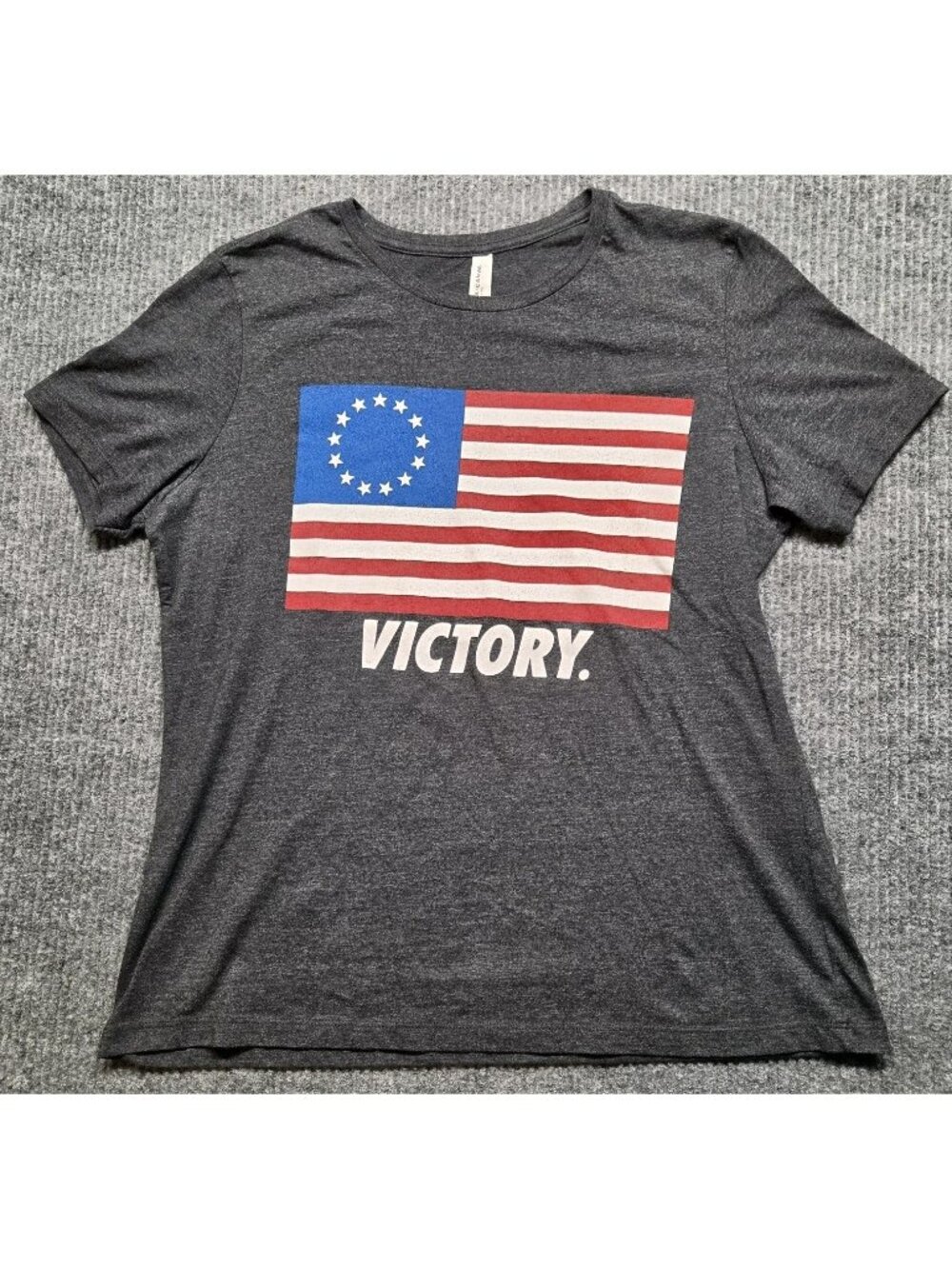 Nine Line Apparel Victory TShirt Betsy Ross Flag Women L Charcoal Grey Patriotic